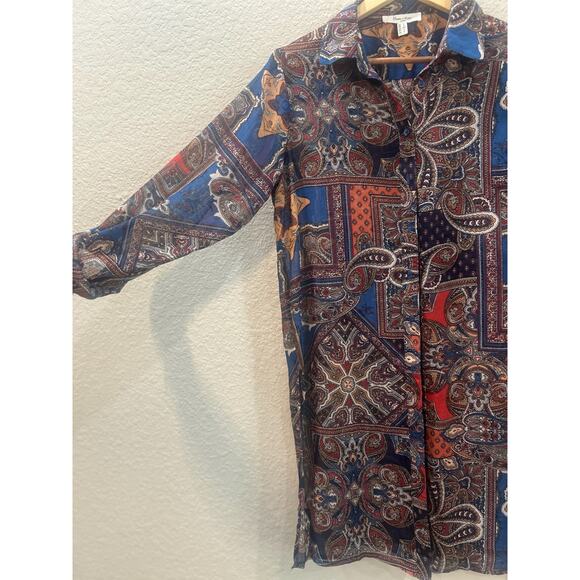Haven and Blair London Vintage - Paisley Button Down Tunic Shirt Size Small - Picture 3 of 9